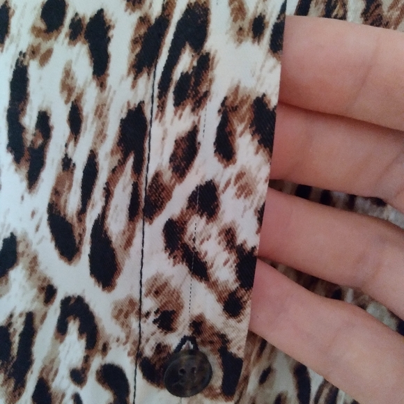 Satin Leopard Midi Shirt Dress - Picture 7 of 7